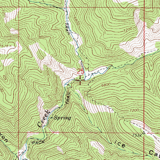 Topographic Map of East Fork Palisades Creek, ID
