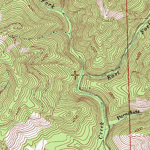 Topographic Map of East Fork 'Imnamatnoon Creek, ID