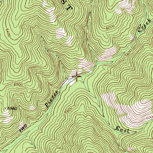 Topographic Map of East Fork Pierce Creek, ID