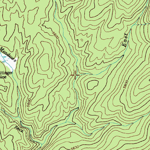 Topographic Map of East Fork Rhett Creek, ID
