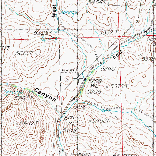 Topographic Map of East Fork Rock Creek, ID