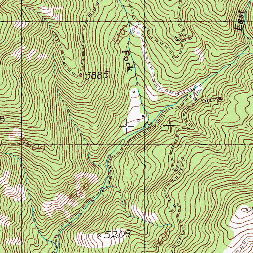 Topographic Map of East Fork Sage Creek, ID