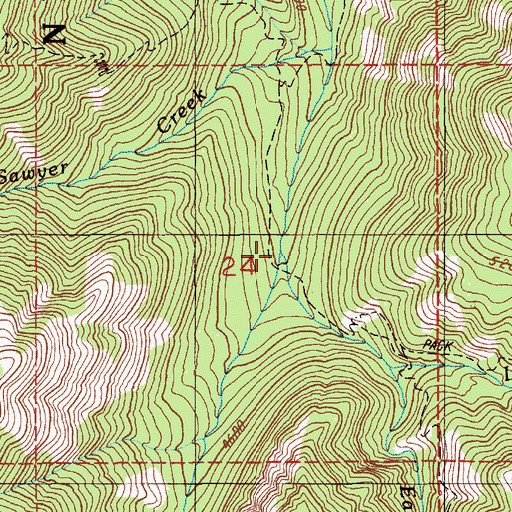 Topographic Map of East Fork Sheep Creek, ID