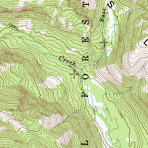 Topographic Map of East Fork Targhee Creek, ID