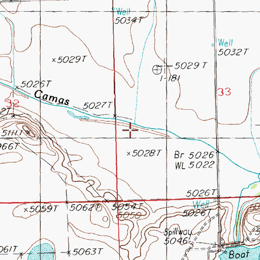 Topographic Map of East Fork Threemile Creek, ID