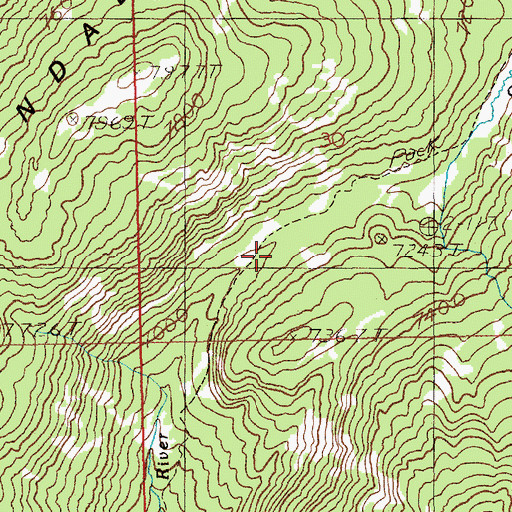 Topographic Map of East Fork Trail, ID
