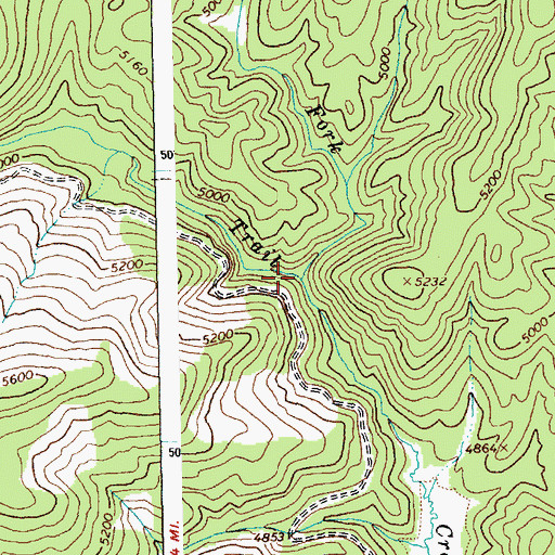 Topographic Map of East Fork Trail Creek, ID