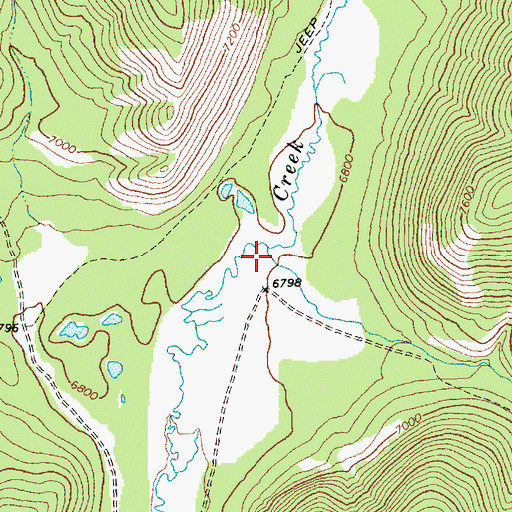 Topographic Map of East Fork Valley Creek, ID
