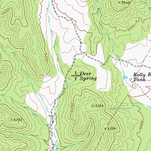 Topographic Map of Deer Spring, AZ