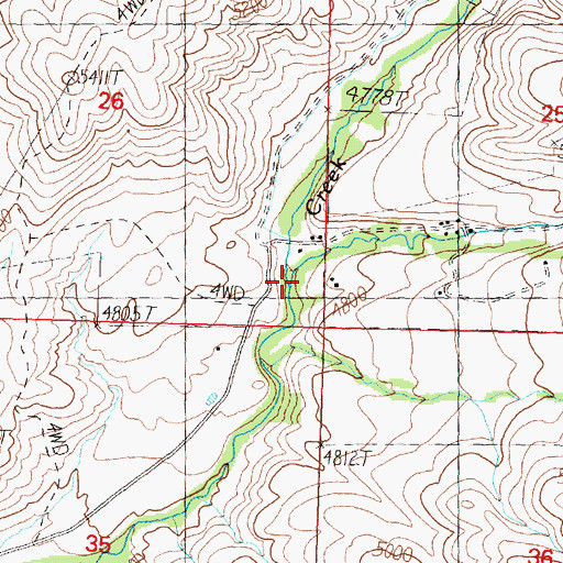 Topographic Map of East Fork Wimpey Creek, ID