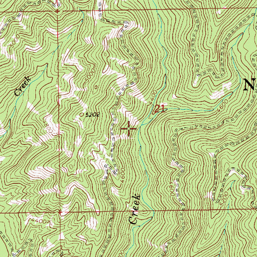 Topographic Map of East Fork Zena Creek, ID