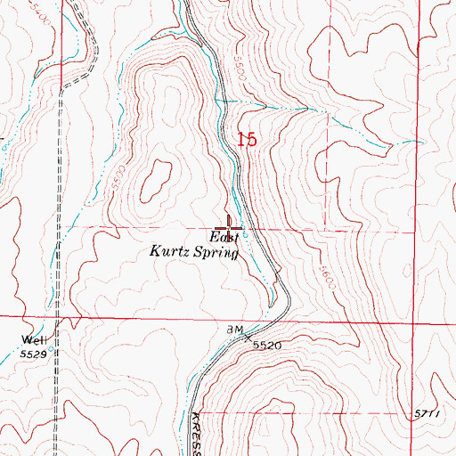 Topographic Map of East Kurtz Spring, ID