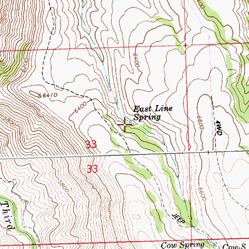 Topographic Map of East Line Spring, ID