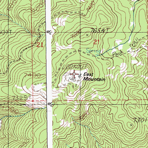 Topographic Map of East Mountain, ID