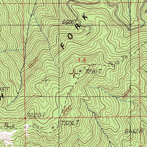 Topographic Map of East Mountain Way, ID
