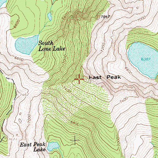 Topographic Map of East Peak, ID