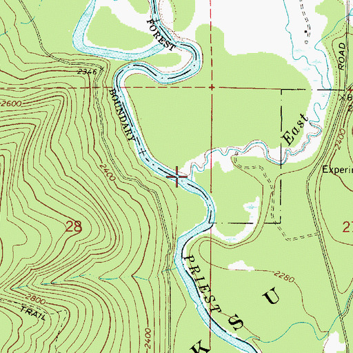 Topographic Map of East River, ID