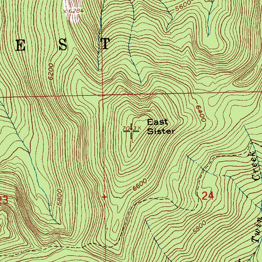 Topographic Map of East Sister, ID