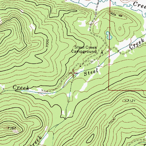 Topographic Map of East Steel Creek, ID