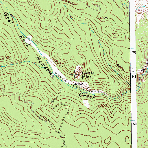 Topographic Map of Easter Mine, ID