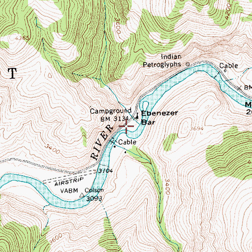 Topographic Map of Ebenezer Creek, ID