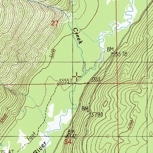 Topographic Map of Eby Creek, ID