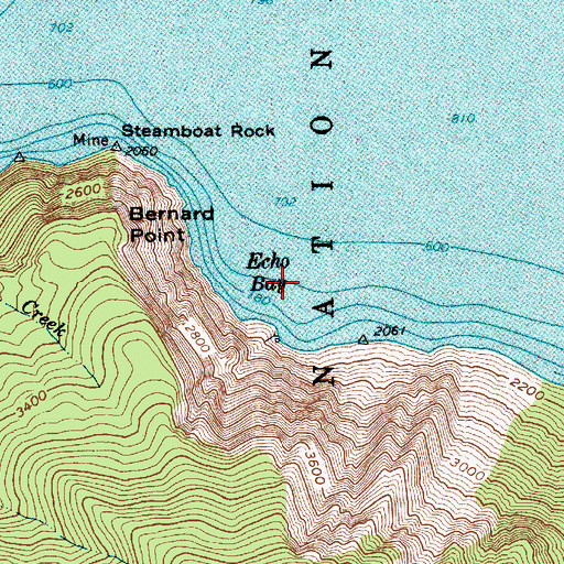 Topographic Map of Echo Bay, ID