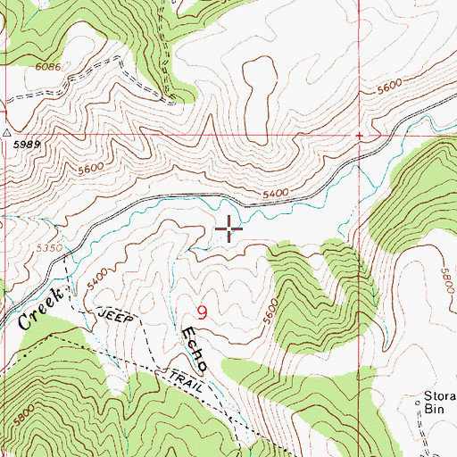Topographic Map of Echo Canyon, ID