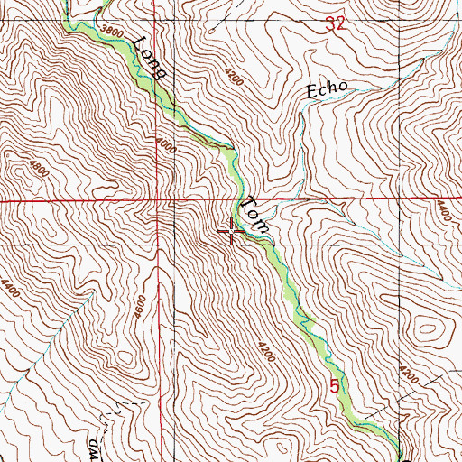 Topographic Map of Echo Creek, ID