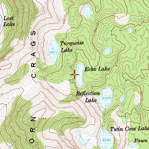 Topographic Map of Echo Lake, ID