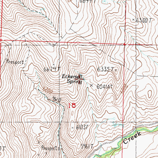 Topographic Map of Eckersell Spring, ID