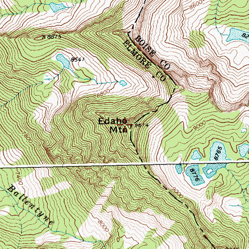 Topographic Map of Edaho Mountain, ID