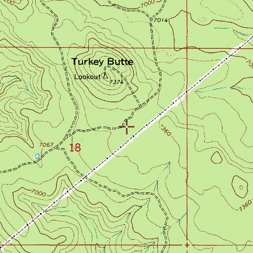 Topographic Map of Turkey Butte Tank, AZ