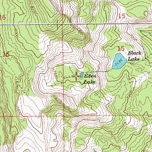 Topographic Map of Eden Lake, ID