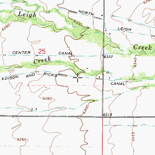 Topographic Map of Edison and Ricks Canal, ID