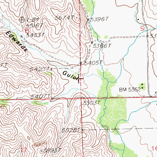 Topographic Map of Edwards Gulch, ID