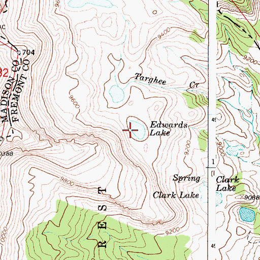 Topographic Map of Edwards Lake, ID