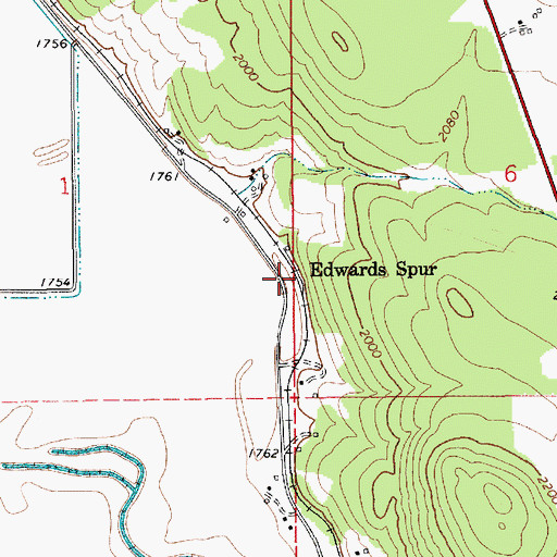Topographic Map of Edwards Spur, ID