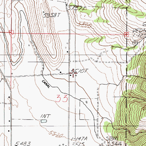 Topographic Map of Egbert Canyon, ID