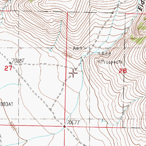 Topographic Map of Eidelman Canyon, ID