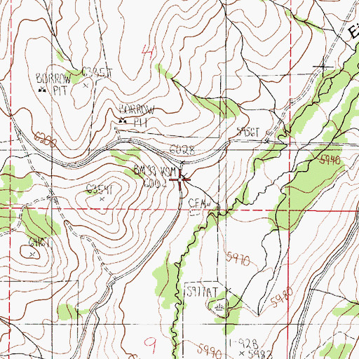 Topographic Map of Eightmile School, ID