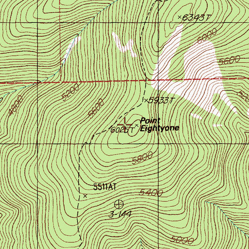Topographic Map of Point Eightyone, ID