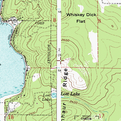 Topographic Map of Eisenhour Ridge, ID