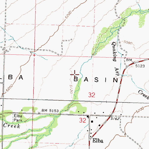 Topographic Map of Elba Basin, ID