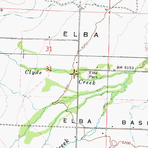 Topographic Map of Elba Park, ID