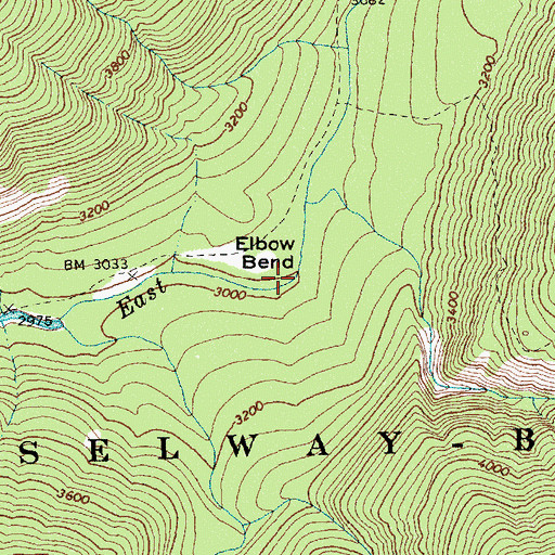 Topographic Map of Elbow Bend, ID