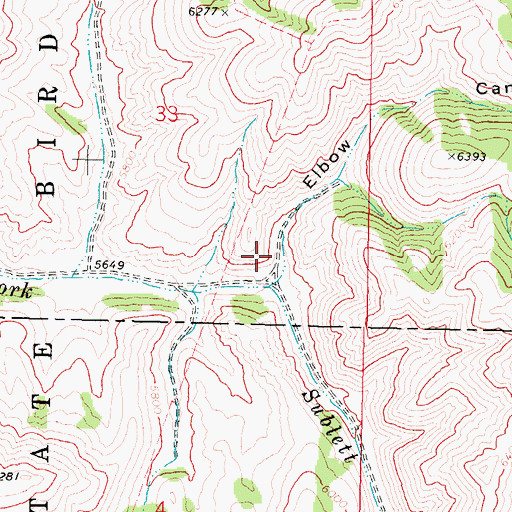 Topographic Map of Elbow Canyon, ID