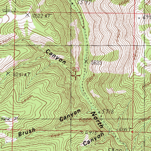 Topographic Map of Elbow Canyon, ID