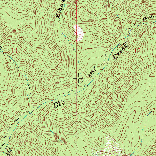 Topographic Map of Elbow Canyon, ID