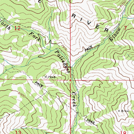 Topographic Map of Elbow Fork, ID